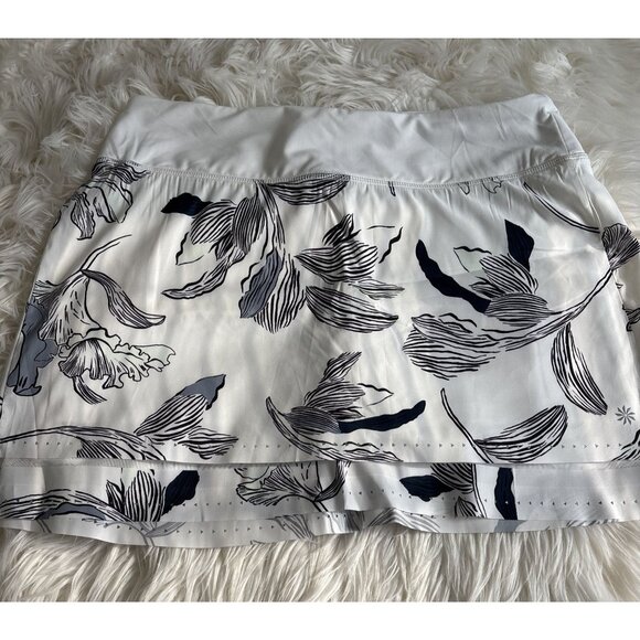 Athleta Women's White and Black Print Laser Run Skort Size Small Tennis Prep - Picture 2 of 8